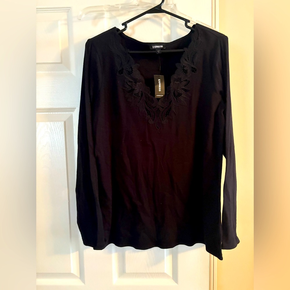 Express Black Long Sleeve Top